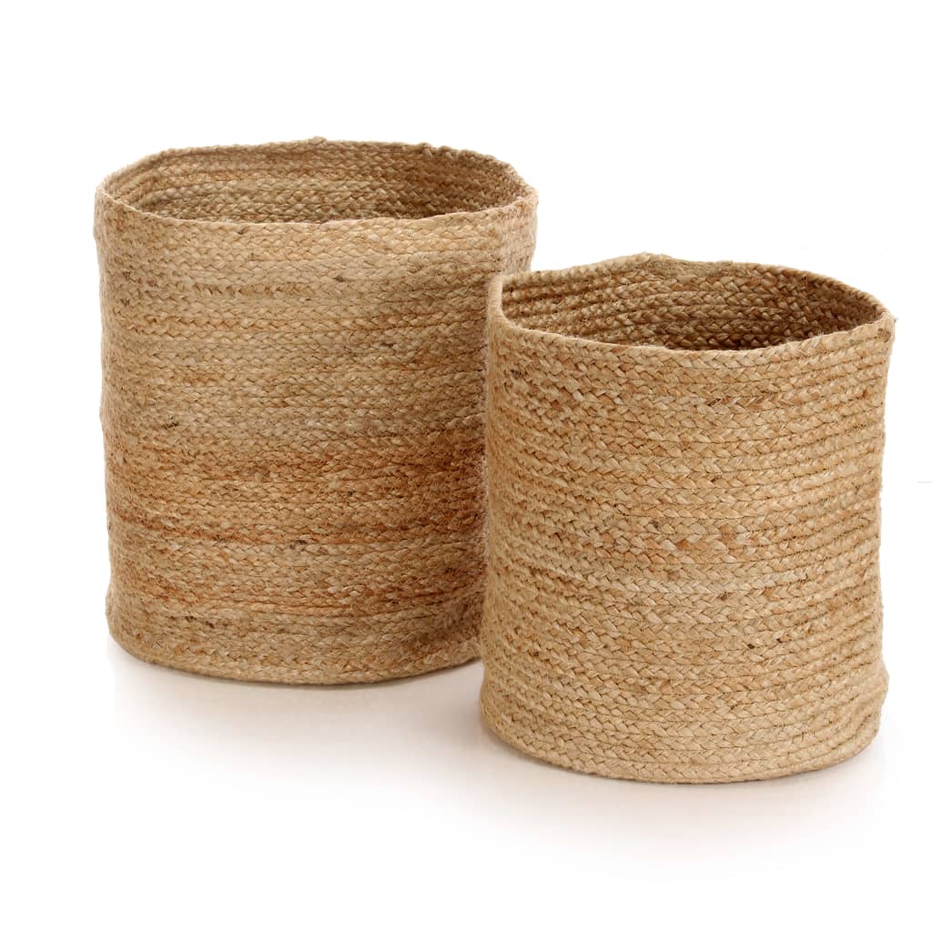 Berkfield Storage Basket Set 2 Pieces Handmade Jute Natural