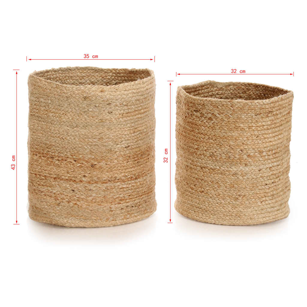 Berkfield Storage Basket Set 2 Pieces Handmade Jute Natural