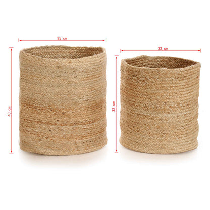 Berkfield Storage Basket Set 2 Pieces Handmade Jute Natural