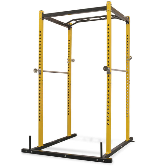 Berkfield Fitness Power Rack 140x145x214 cm Yellow and Black