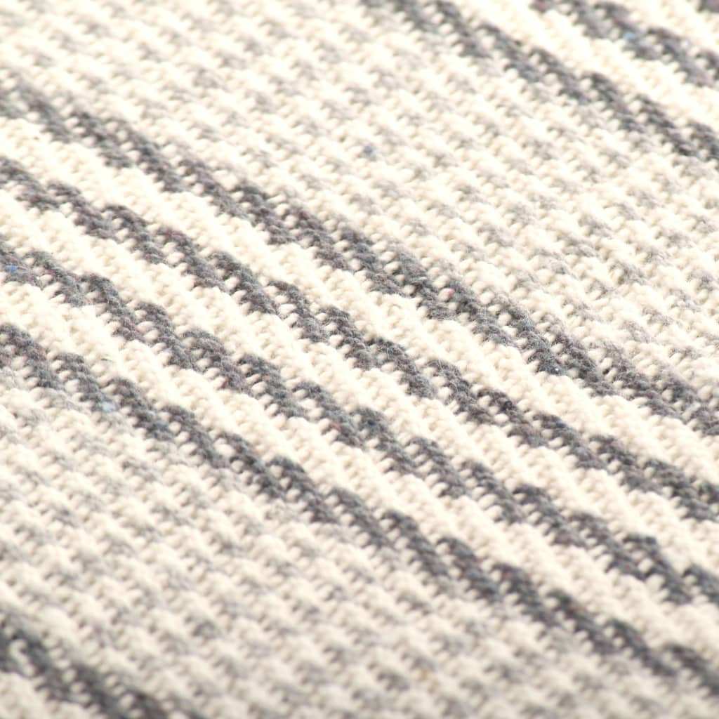 Berkfield Throw Cotton Stripes 220x250 cm Grey and White