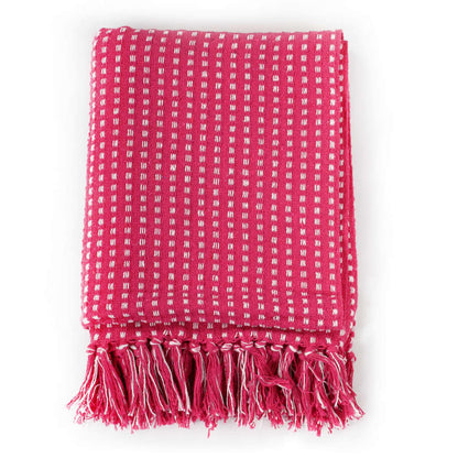 Berkfield Throw Cotton Squares 160x210 cm Pink
