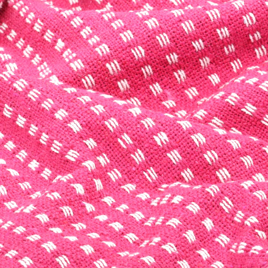 Berkfield Throw Cotton Squares 160x210 cm Pink