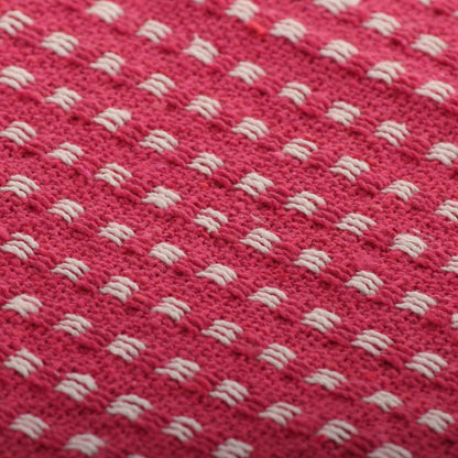Berkfield Throw Cotton Squares 160x210 cm Pink