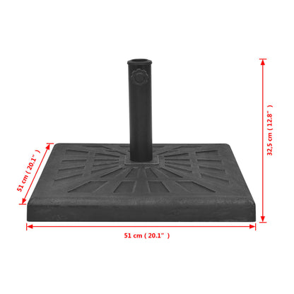 Berkfield Parasol Base Resin Square Black 19 kg