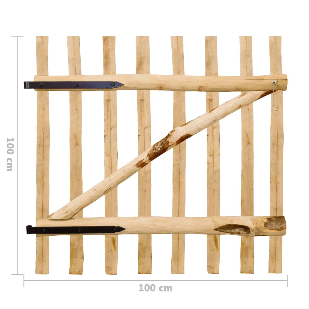 Berkfield Single Fence Gate Hazel Wood 100x100 cm