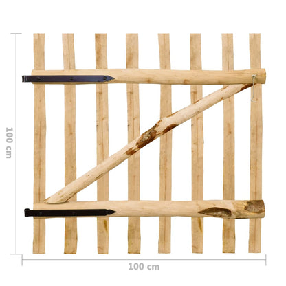 Berkfield Single Fence Gate Hazel Wood 100x100 cm