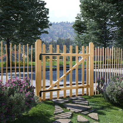 Berkfield Single Fence Gate Hazel Wood 100x100 cm