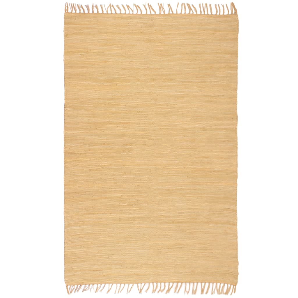 Berkfield Hand-woven Chindi Rug Cotton 200x290 cm Beige