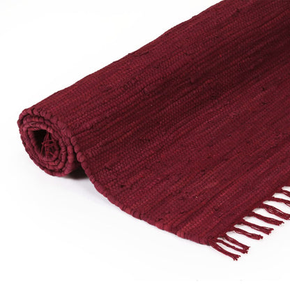 Berkfield Hand-woven Chindi Rug Cotton 80x160 cm Burgundy