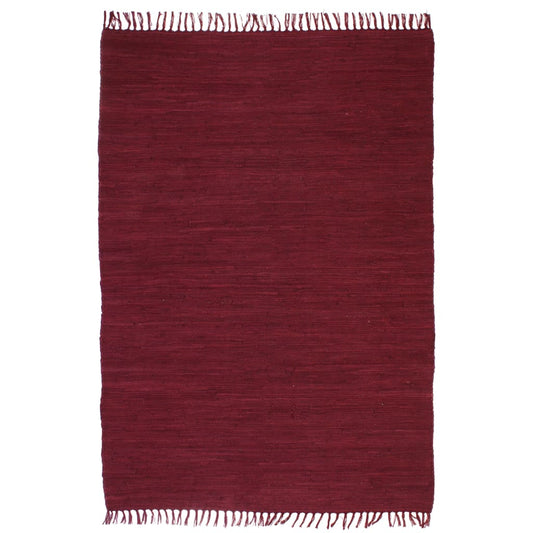 Berkfield Hand-woven Chindi Rug Cotton 120x170 cm Burgundy