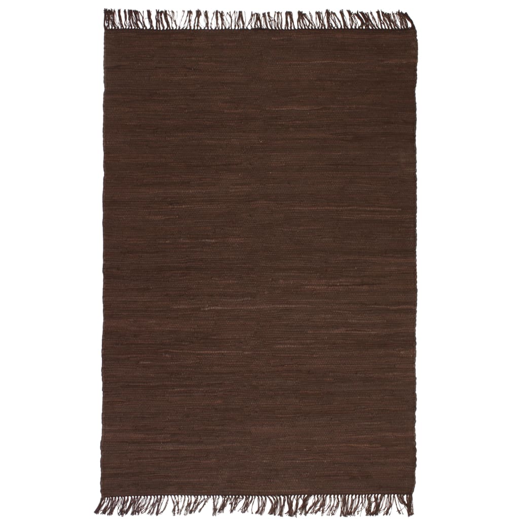 Berkfield Hand-woven Chindi Rug Cotton 160x230 cm Brown