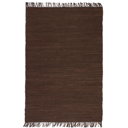 Berkfield Hand-woven Chindi Rug Cotton 160x230 cm Brown