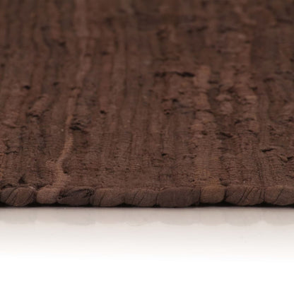 Berkfield Hand-woven Chindi Rug Cotton 160x230 cm Brown