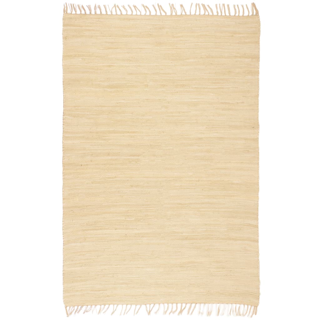 Berkfield Hand-woven Chindi Rug Cotton 200x290 cm Cream