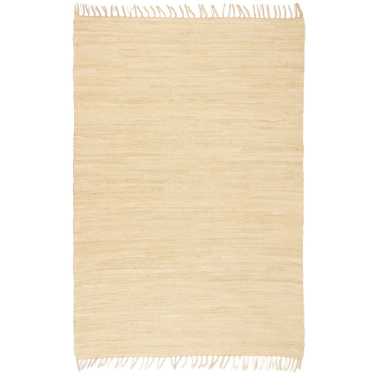 Berkfield Hand-woven Chindi Rug Cotton 200x290 cm Cream