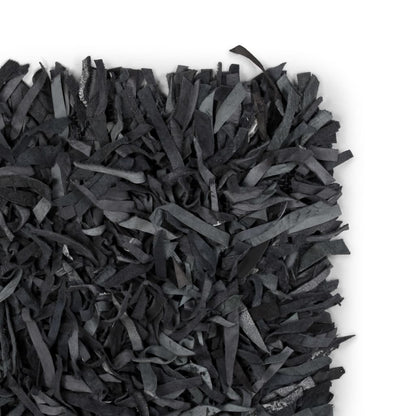 Berkfield Shaggy Rug Genuine Leather 160x230 cm Grey