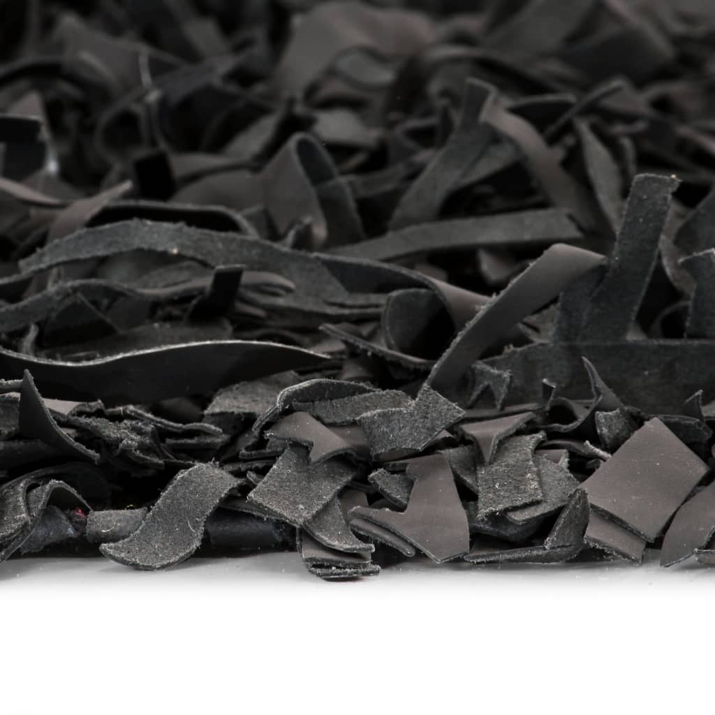 Berkfield Shaggy Rug Genuine Leather 160x230 cm Grey