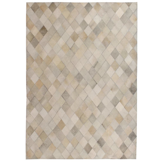 Berkfield Rug Genuine Leather Patchwork 120x170 cm Diamond Grey