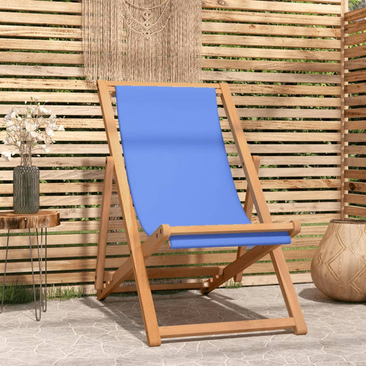 Berkfield Deck Chair Teak 56x105x96 cm Blue