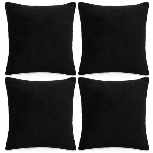 Berkfield Cushion Covers 4 pcs Velour 40x40 cm Black