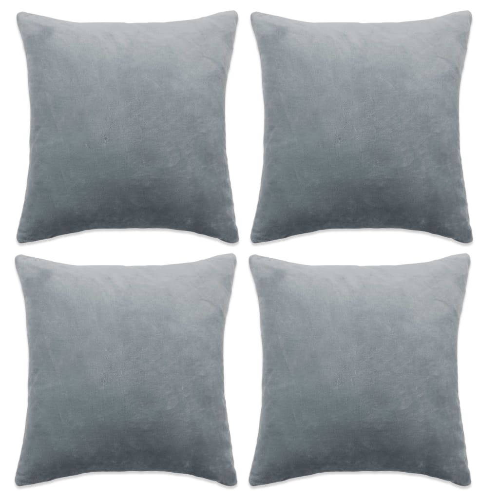 Berkfield Cushion Covers 4 pcs Velour 40x40 cm Grey