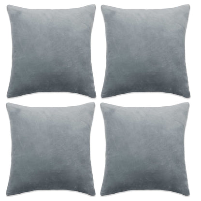 Berkfield Cushion Covers 4 pcs Velour 40x40 cm Grey