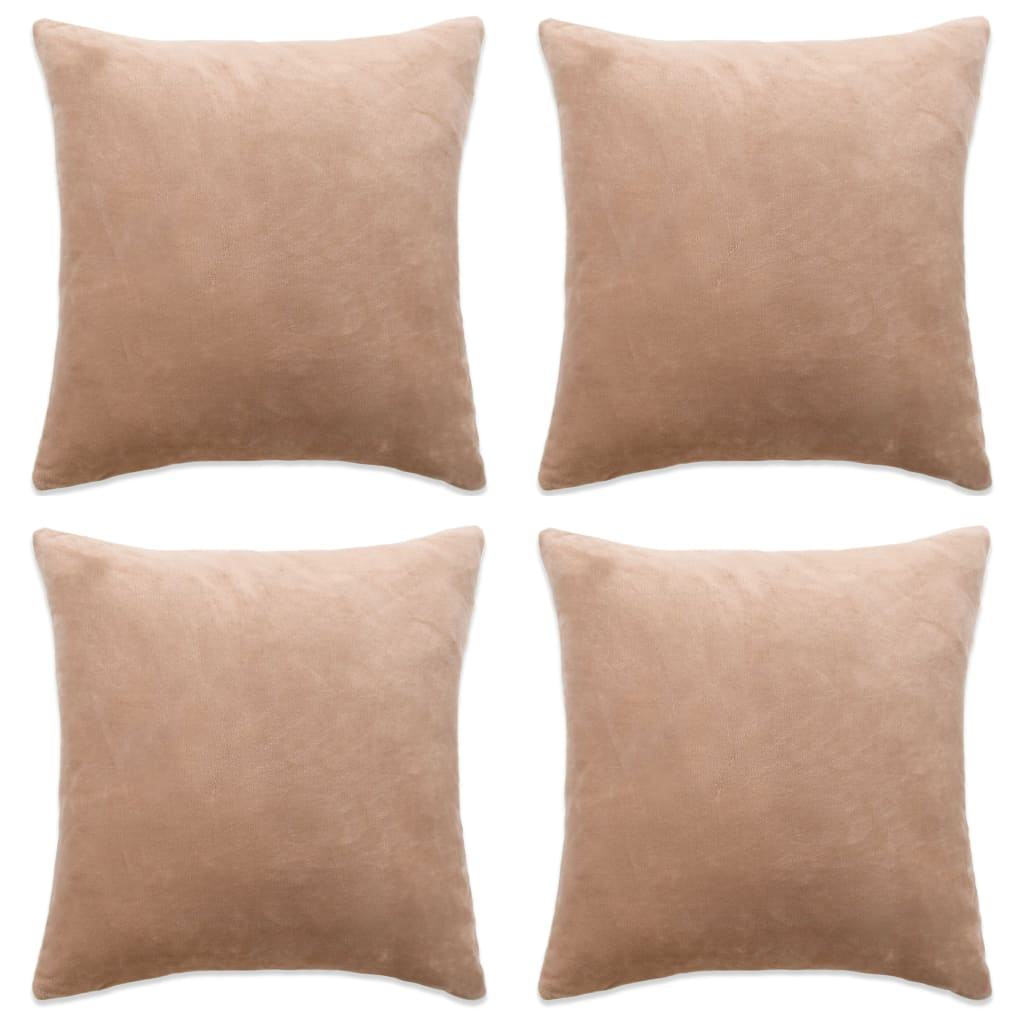 Berkfield Cushion Covers 4 pcs Velour 40x40 cm Beige
