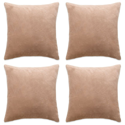 Berkfield Cushion Covers 4 pcs Velour 40x40 cm Beige