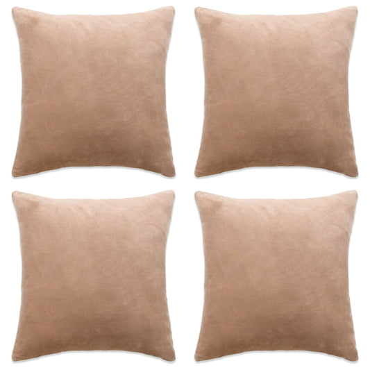 Berkfield Cushion Covers 4 pcs Velour 40x40 cm Beige