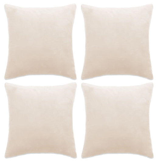 Berkfield Cushion Covers 4 pcs Velour 80x80 cm Off White