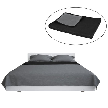 Berkfield Double-sided Quilted Bedspread 220x240 cm Grey and Black