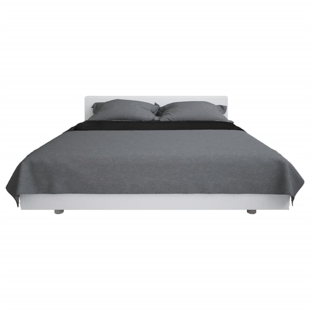 Berkfield Double-sided Quilted Bedspread 220x240 cm Grey and Black
