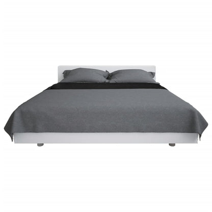 Berkfield Double-sided Quilted Bedspread 220x240 cm Grey and Black