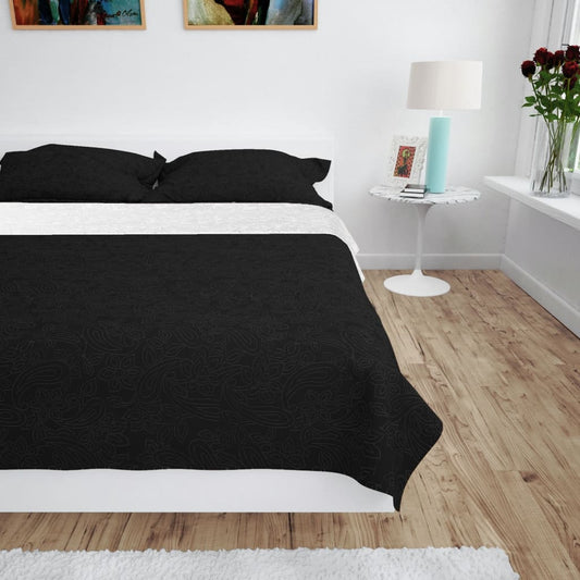Berkfield Double-sided Quilted Bedspread 170x210 cm Black and White