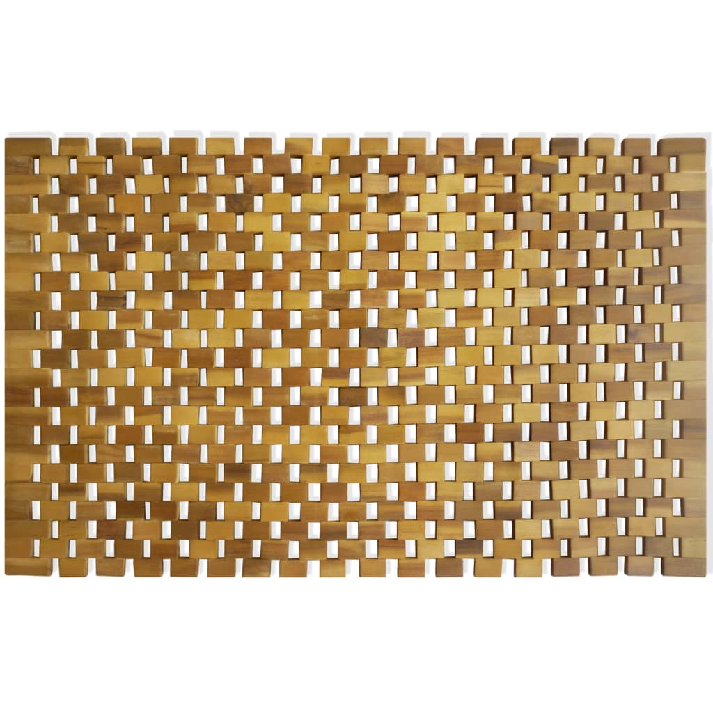 Berkfield Bath Mat Acacia Wood 80x50 cm Mosaic