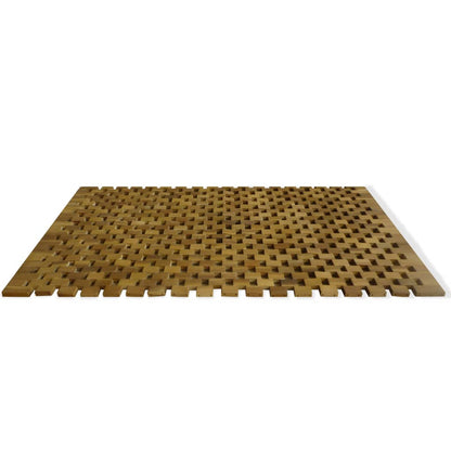 Berkfield Bath Mat Acacia Wood 80x50 cm Mosaic