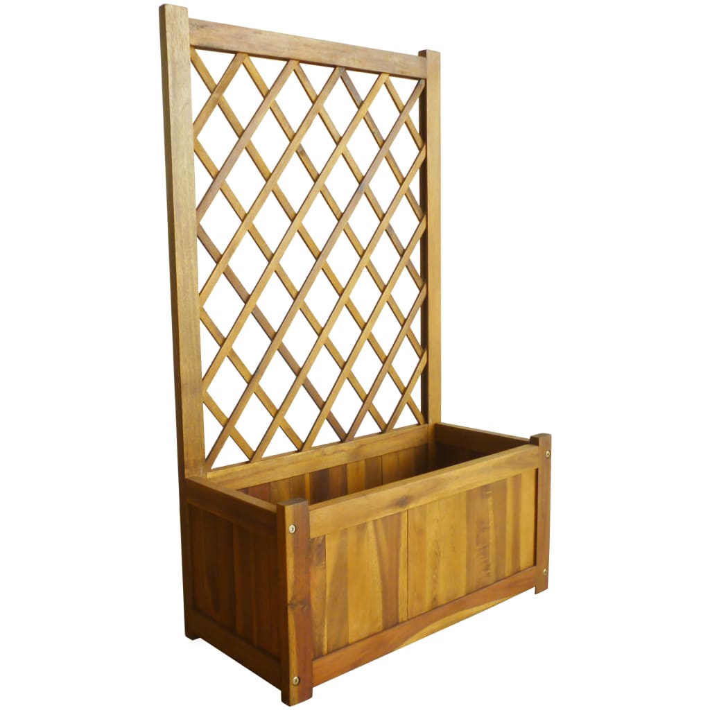 Berkfield Garden Raised Bed with Trellis Solid Acacia Wood