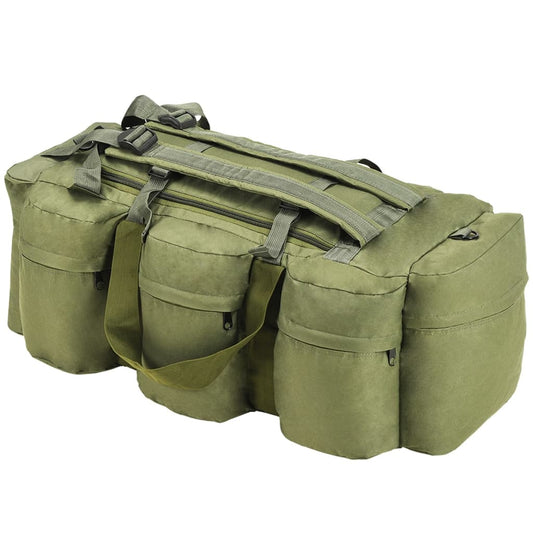 Berkfield 3-in-1 Army-Style Duffel Bag 90 L Olive Green
