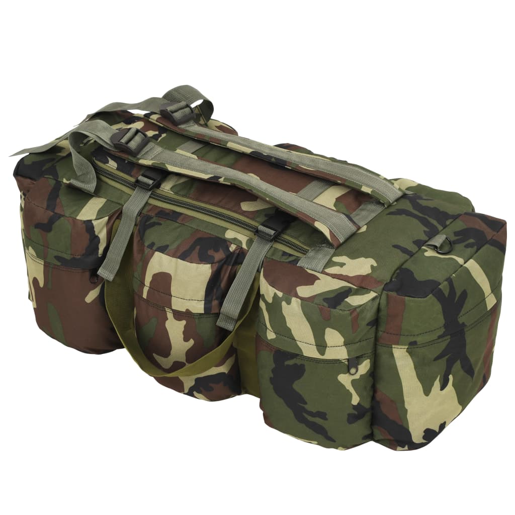 Berkfield 3-in-1 Army-Style Duffel Bag 90 L Camouflage