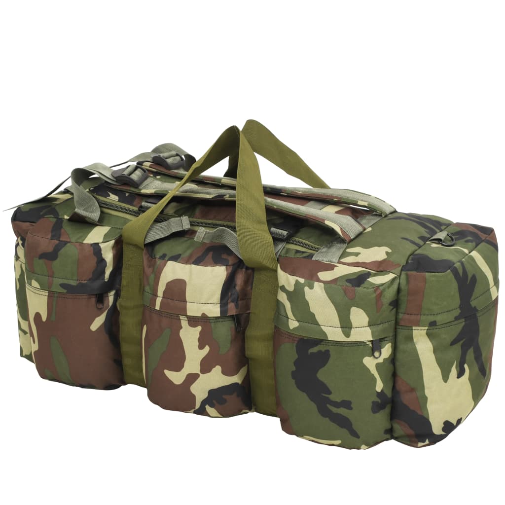 Berkfield 3-in-1 Army-Style Duffel Bag 90 L Camouflage