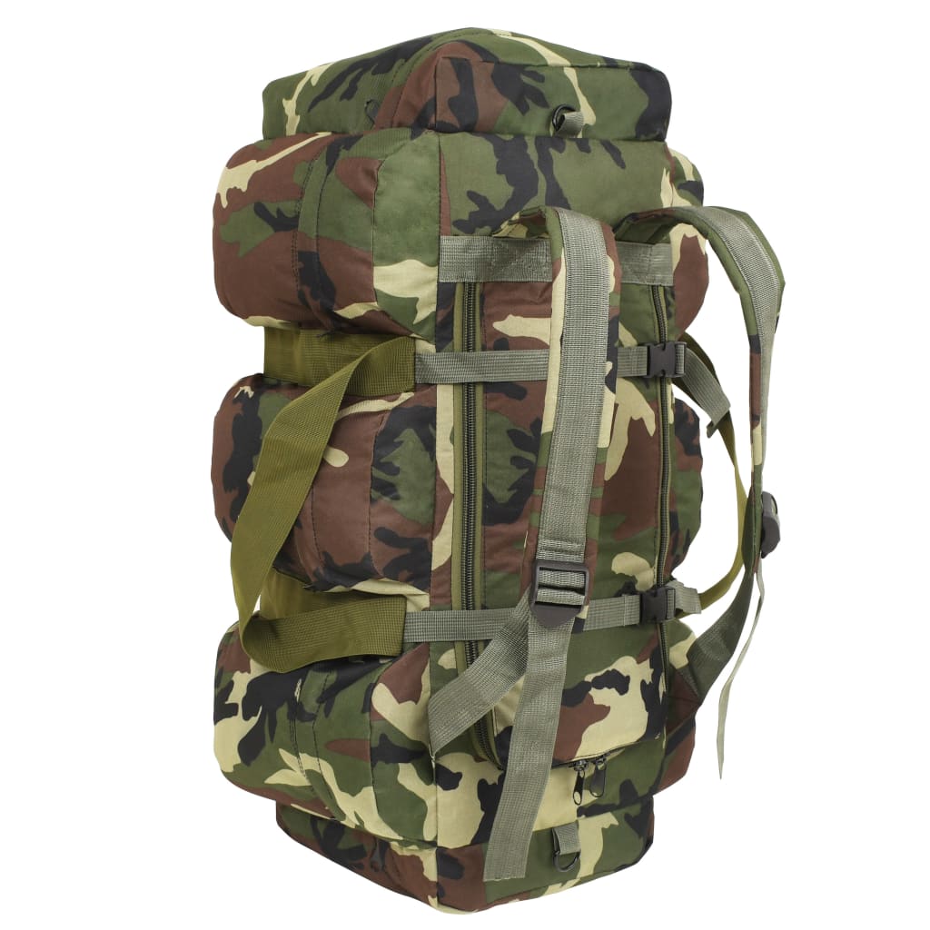 Berkfield 3-in-1 Army-Style Duffel Bag 90 L Camouflage
