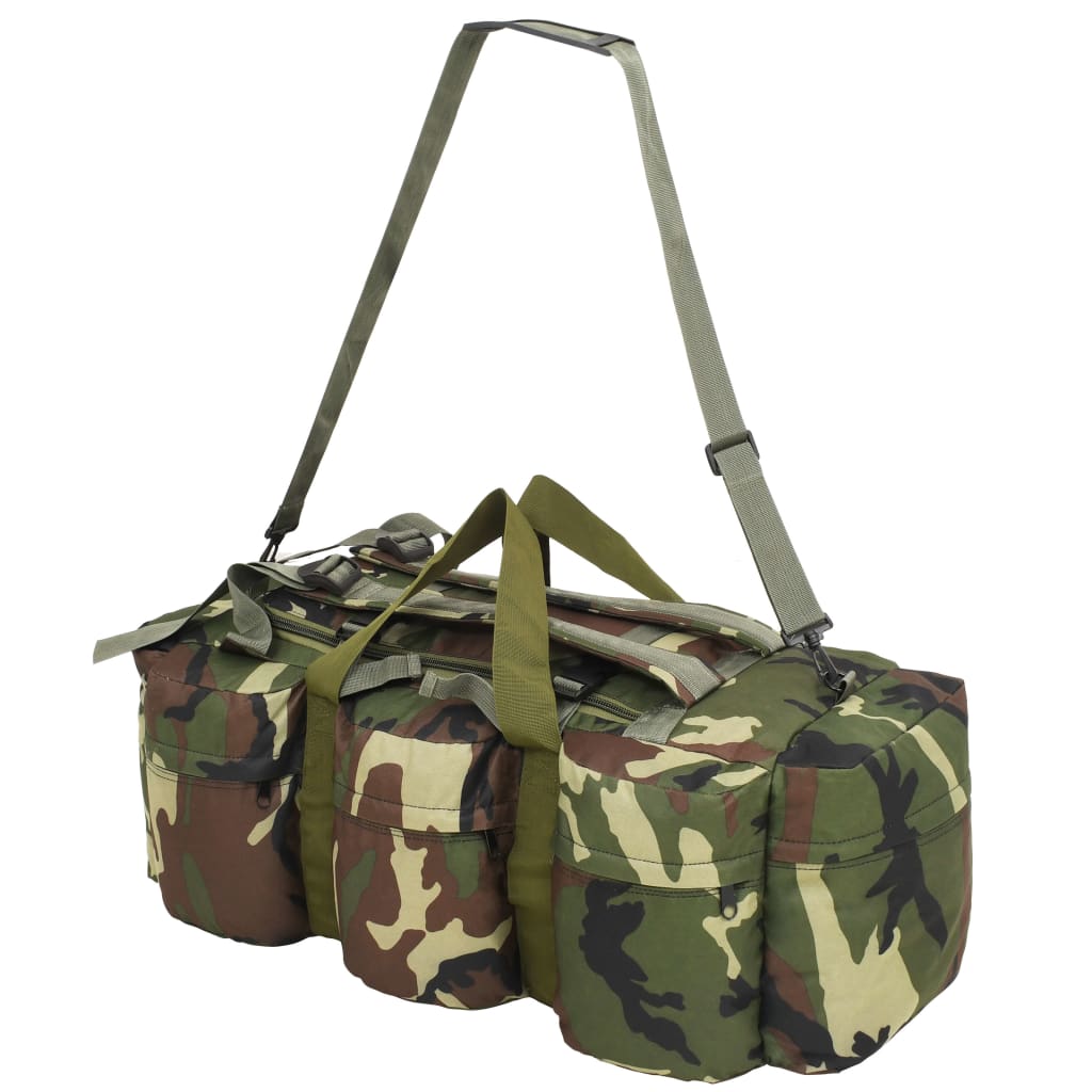 Berkfield 3-in-1 Army-Style Duffel Bag 90 L Camouflage