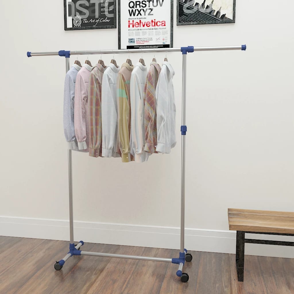 Berkfield Adjustable Clothes Rack Stainless Steel 165x44x150 cm Silver