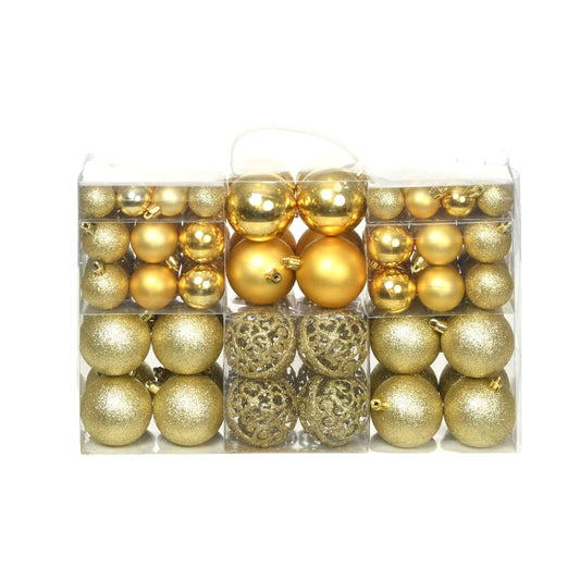 Berkfield 100 Piece Christmas Ball Set 3/4/6 cm Gold