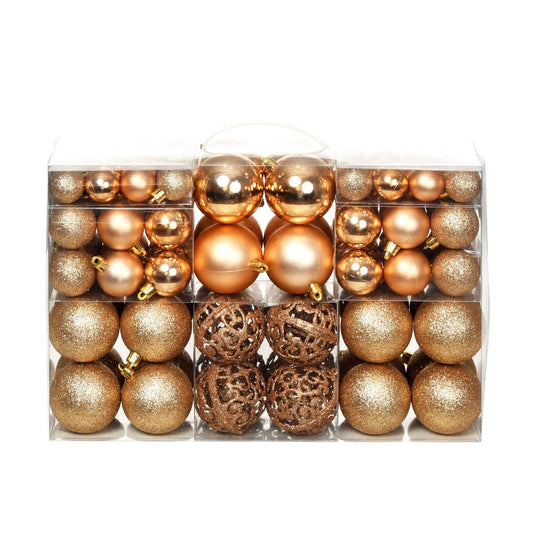 Berkfield 100 Piece Christmas Ball Set 3/4/6 cm Rose/Gold