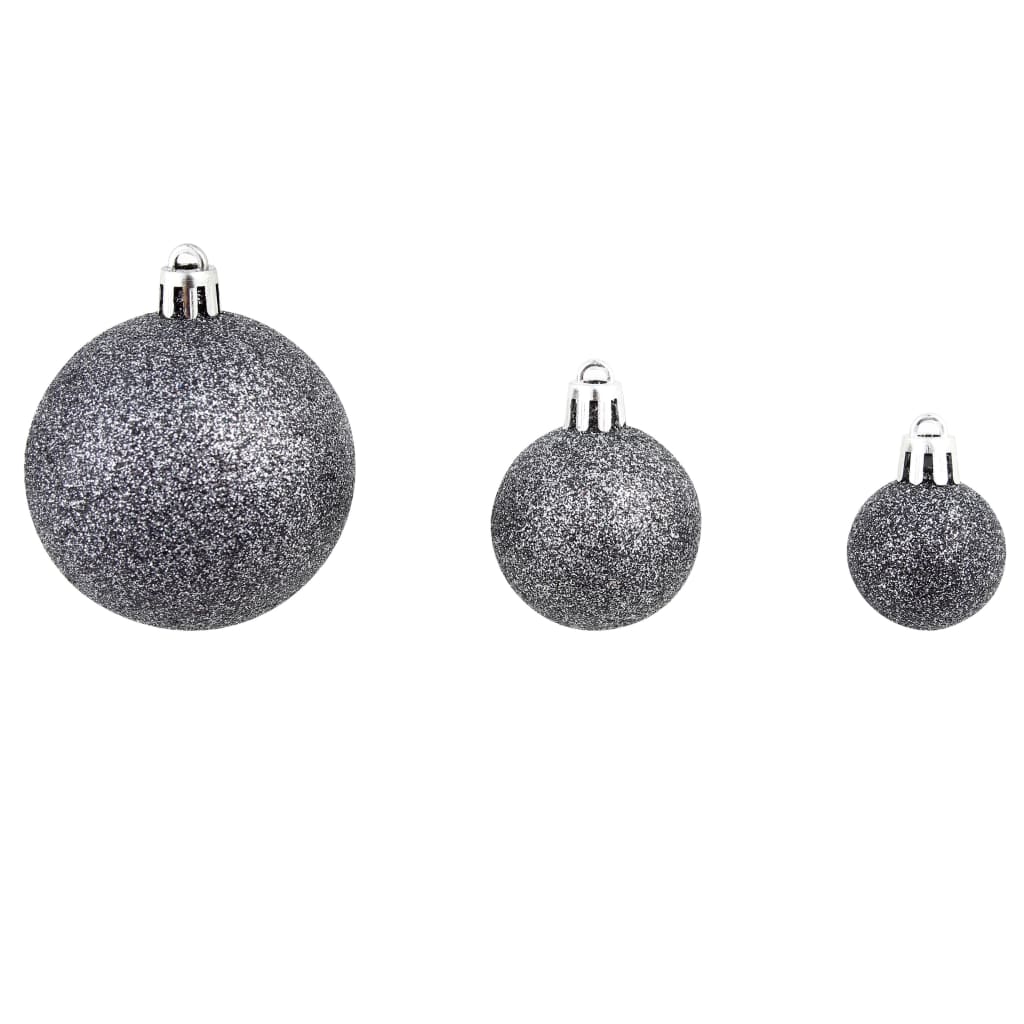 Berkfield 100 Piece Christmas Ball Set 3/4/6 cm White/Grey