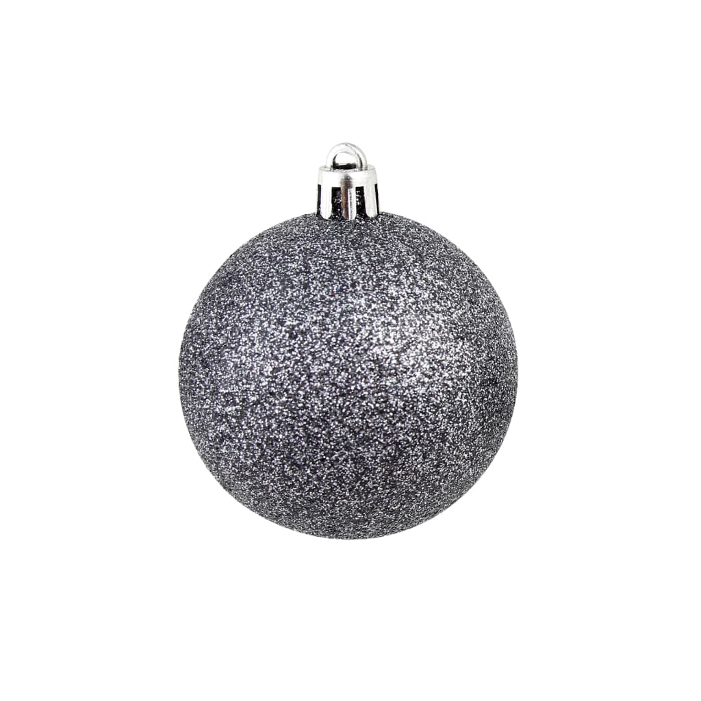 Berkfield 100 Piece Christmas Ball Set 3/4/6 cm White/Grey