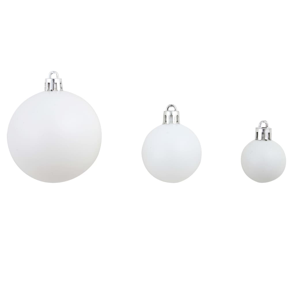 Berkfield 100 Piece Christmas Ball Set 3/4/6 cm White/Grey