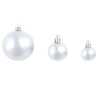 Berkfield 100 Piece Christmas Ball Set 3/4/6 cm White/Grey